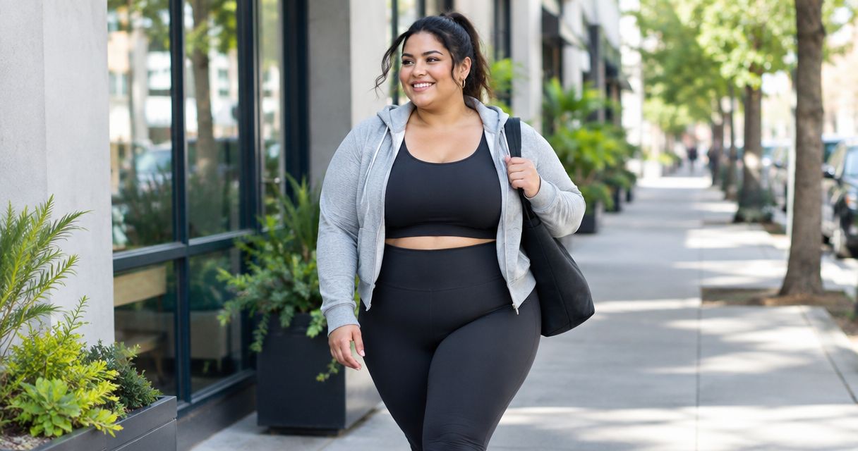 Plus Size Athleisure Outfits for Running Errands