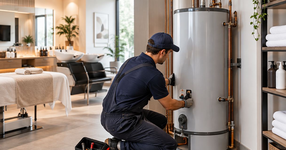 Water heater installation for salons and spas