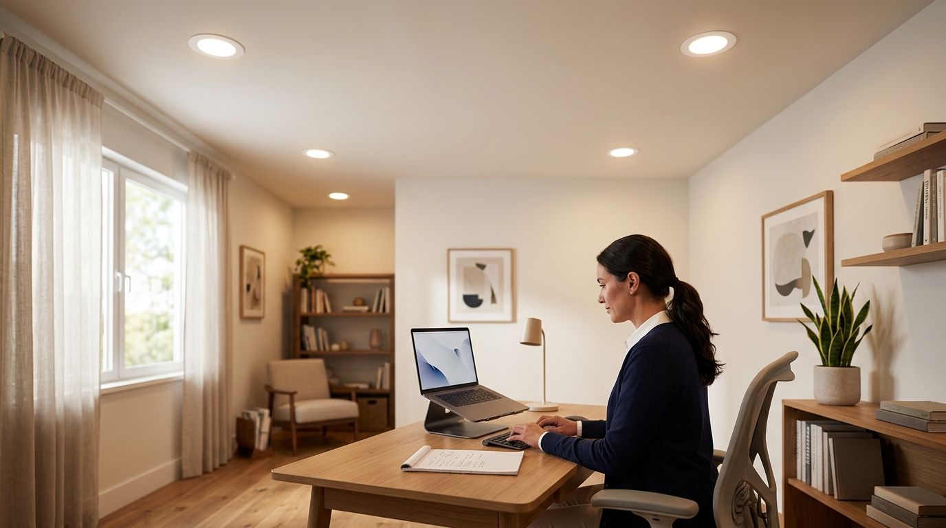 How to choose recessed lighting placement for a home office