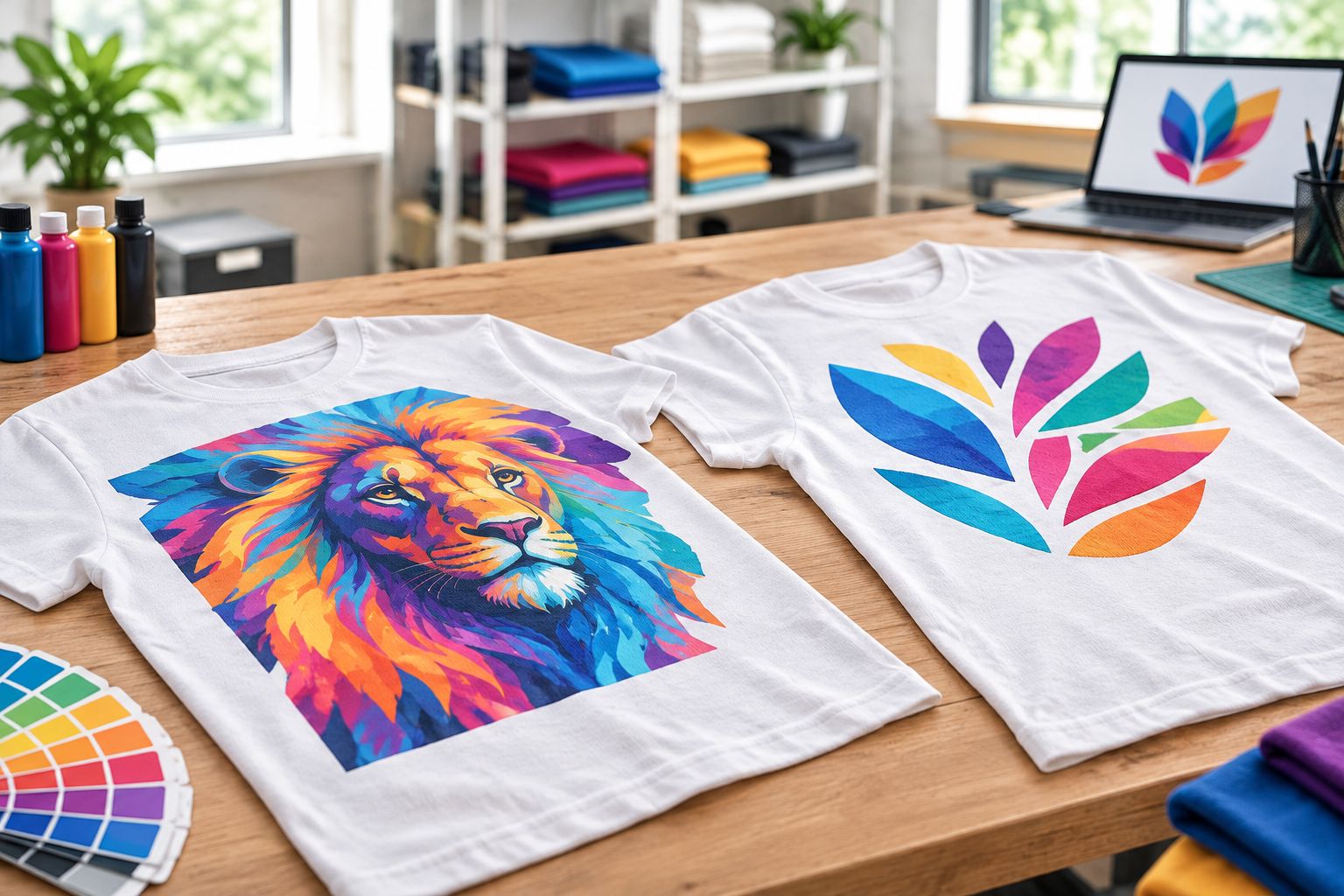 Solid and open graphic layouts showing different amounts of exposed T-shirt fabric