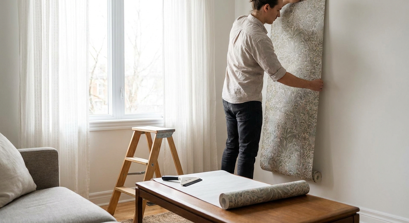 Peel and stick wallpaper for rental apartments