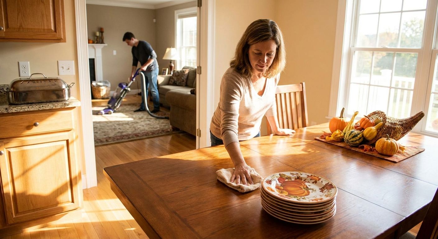 House cleaning before Thanksgiving hosting