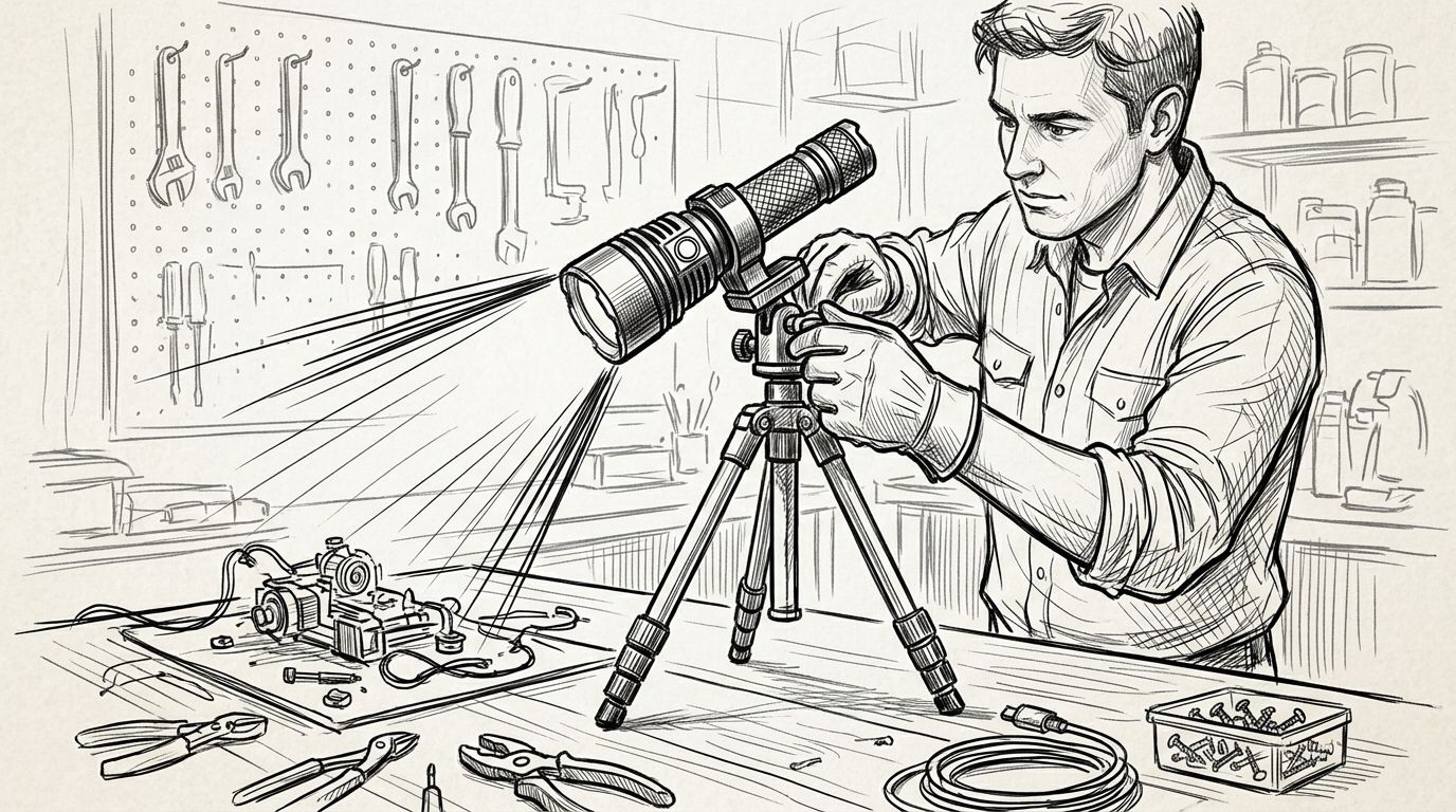 How to turn an Olight flashlight into a hands-free work light