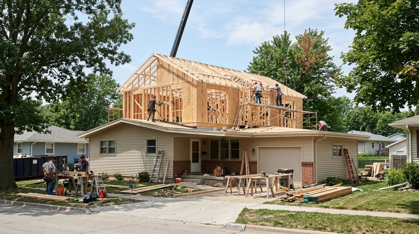 Can you add a second story to a ranch home in Iowa?