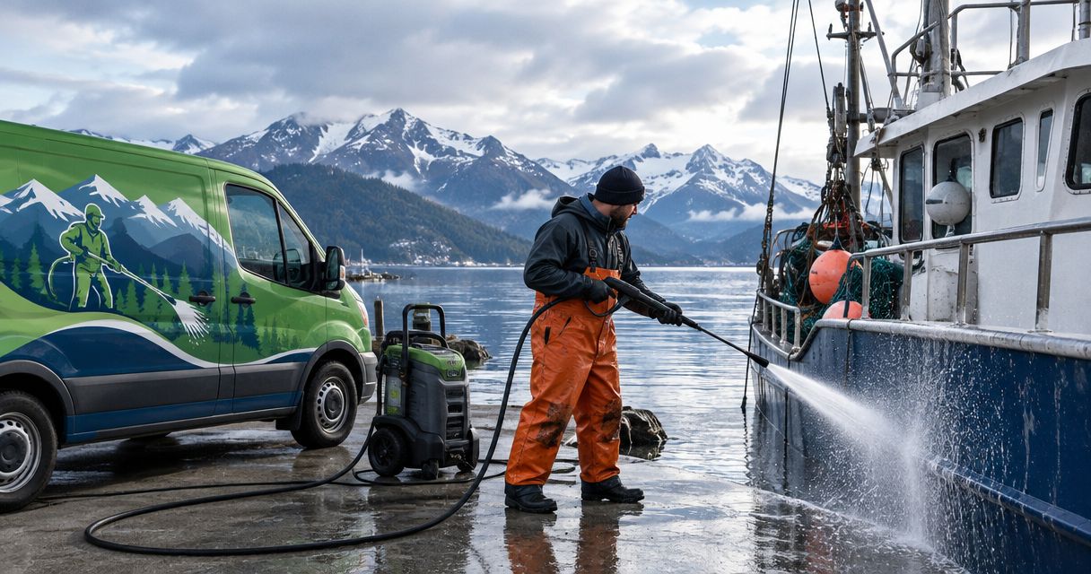 Exterior cleaning for Alaska commercial fishermen away all summer