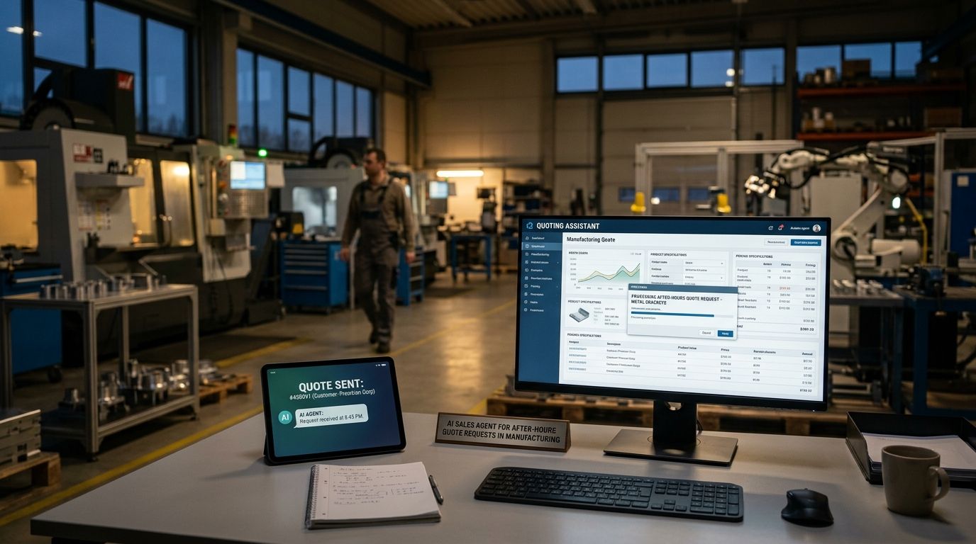 AI sales agent for after-hours quote requests in manufacturing