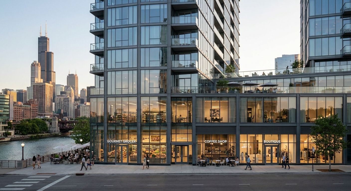 Best high rise apartments in Chicago with ground floor retail