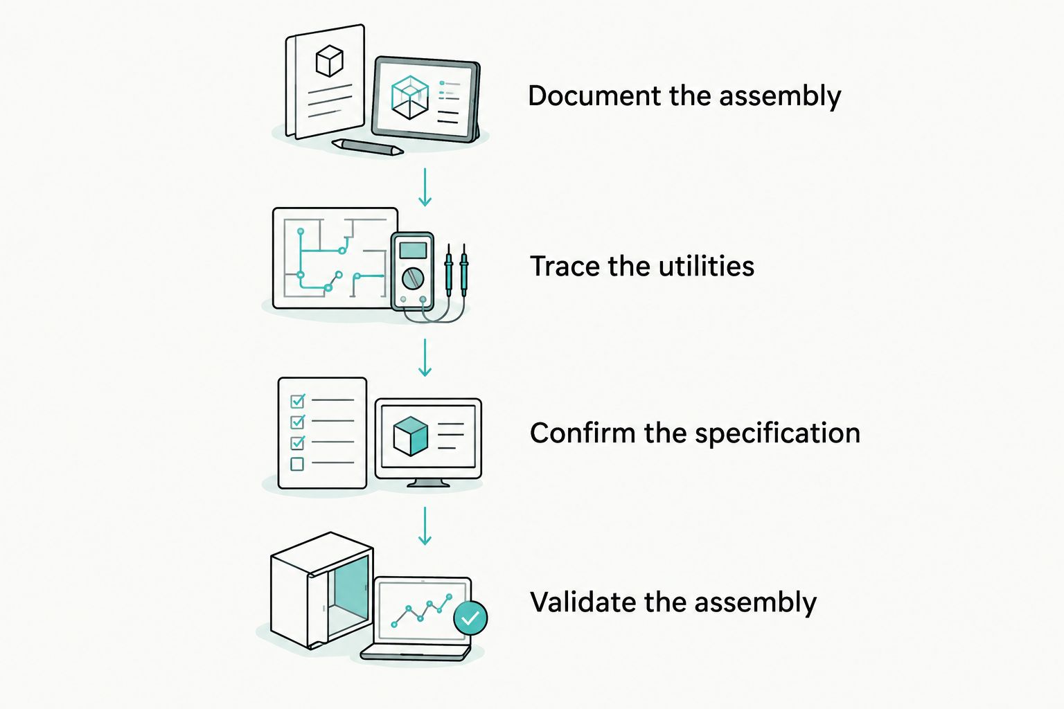 Four steps for verifying a dental handpiece assembly before ordering and clinical use