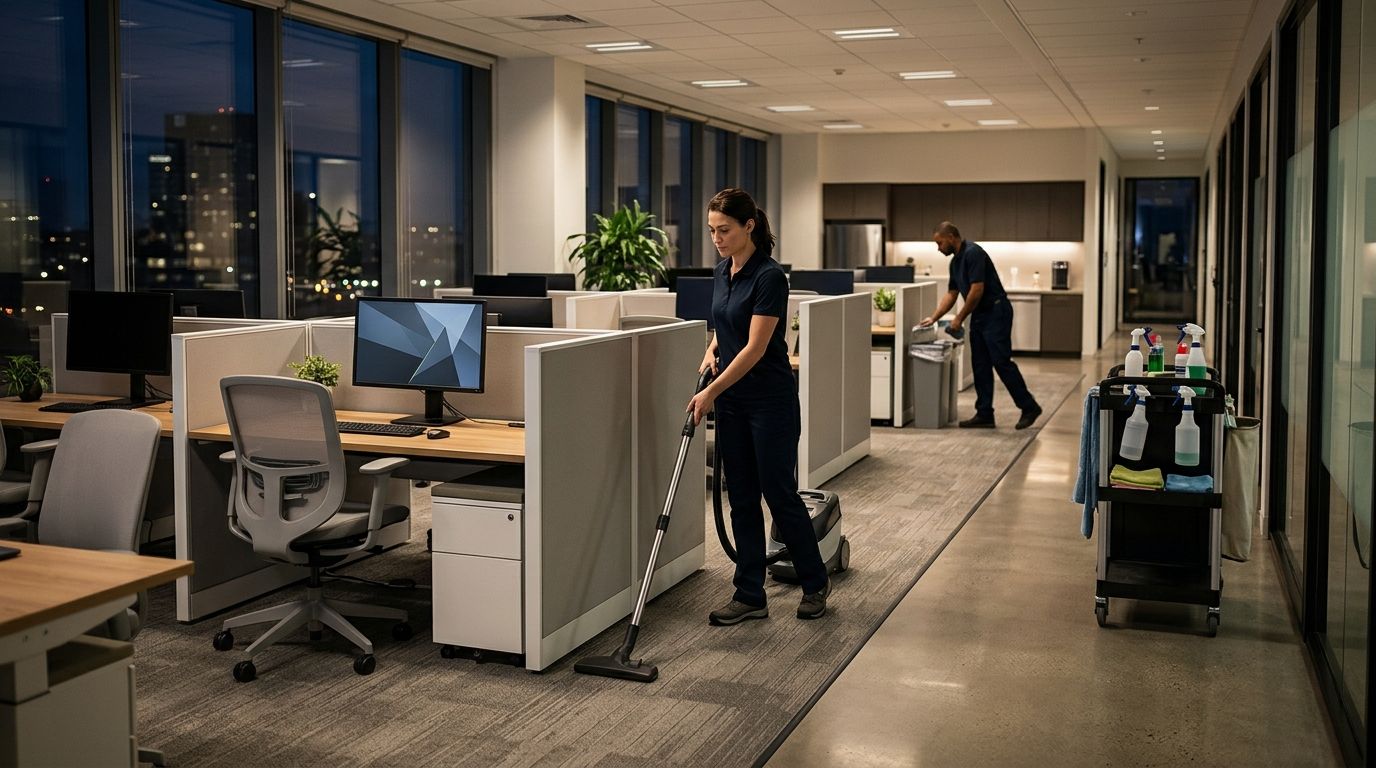 Can office cleaners work after business hours?