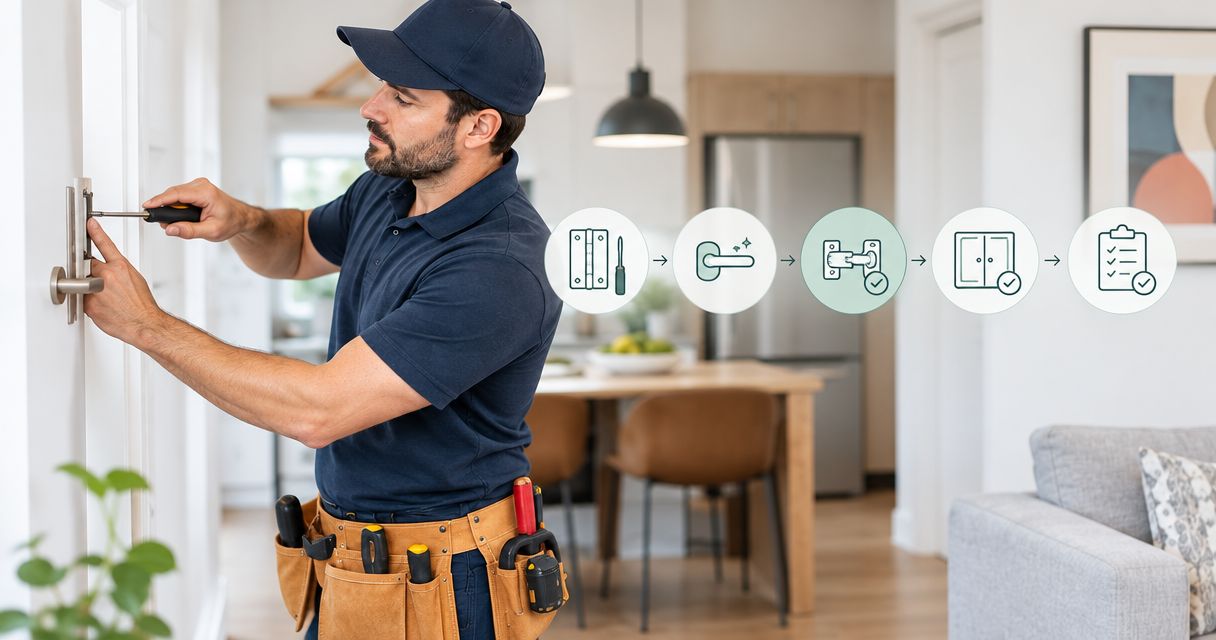 Home maintenance checklist for doors and cabinet hardware