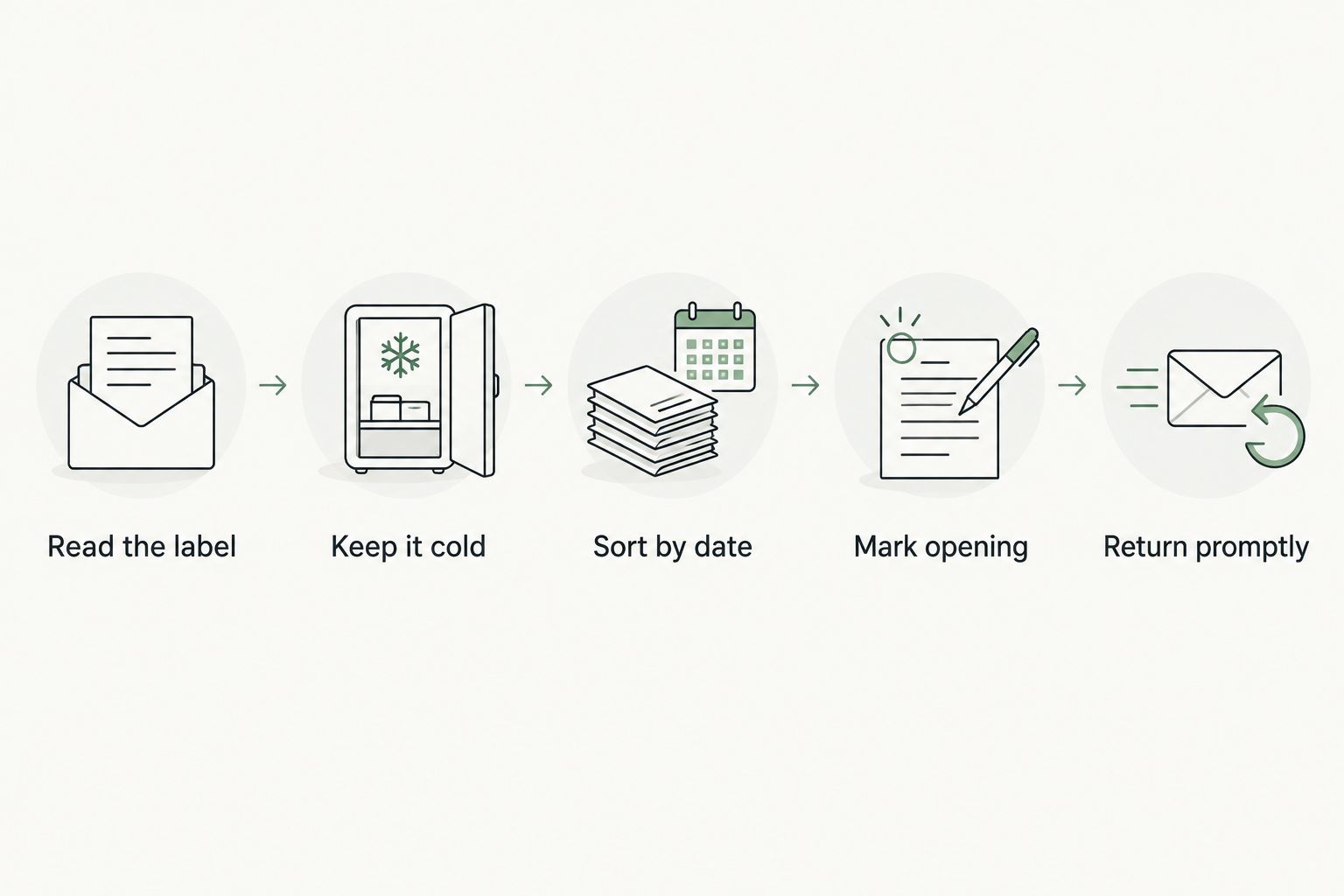 Five steps for checking, chilling, organising and handling refrigerated juice