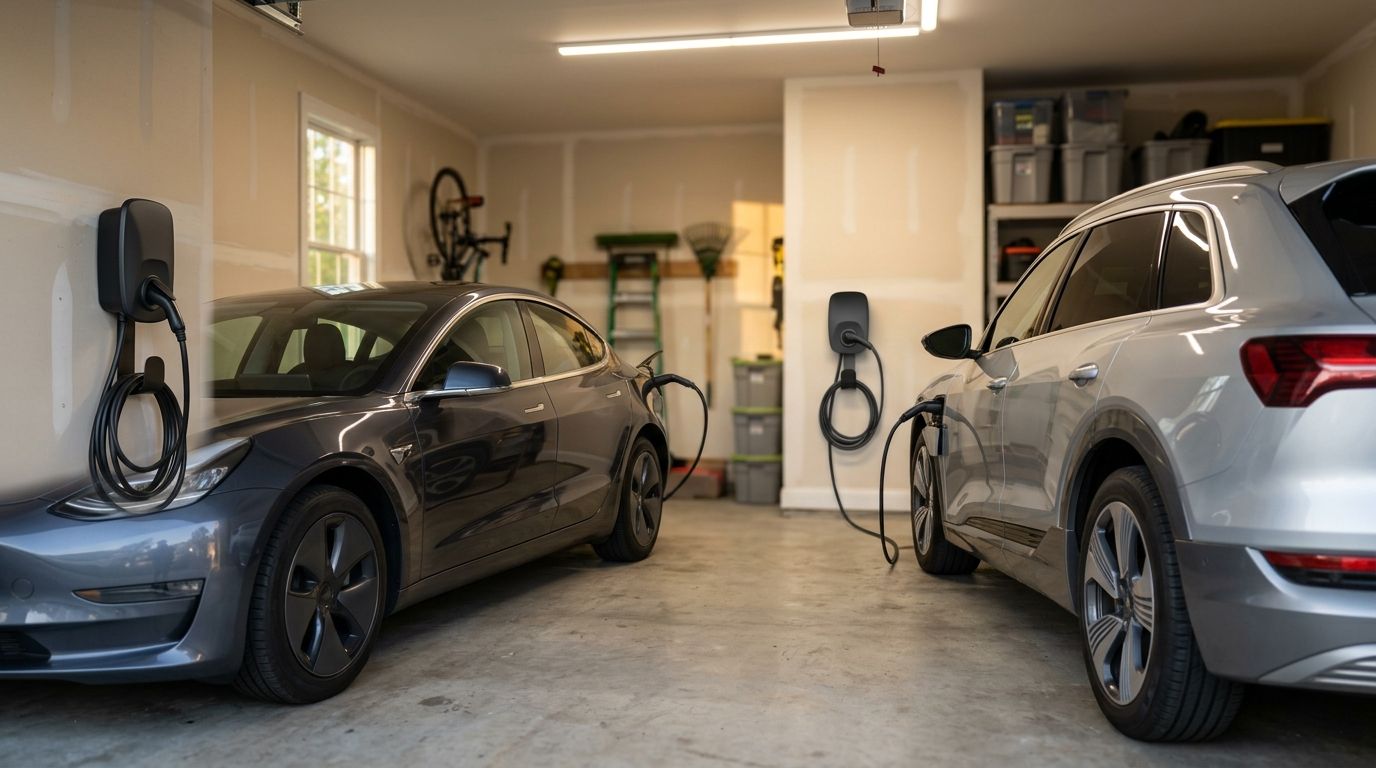 Best EV charger amperage for NJ two-car garages