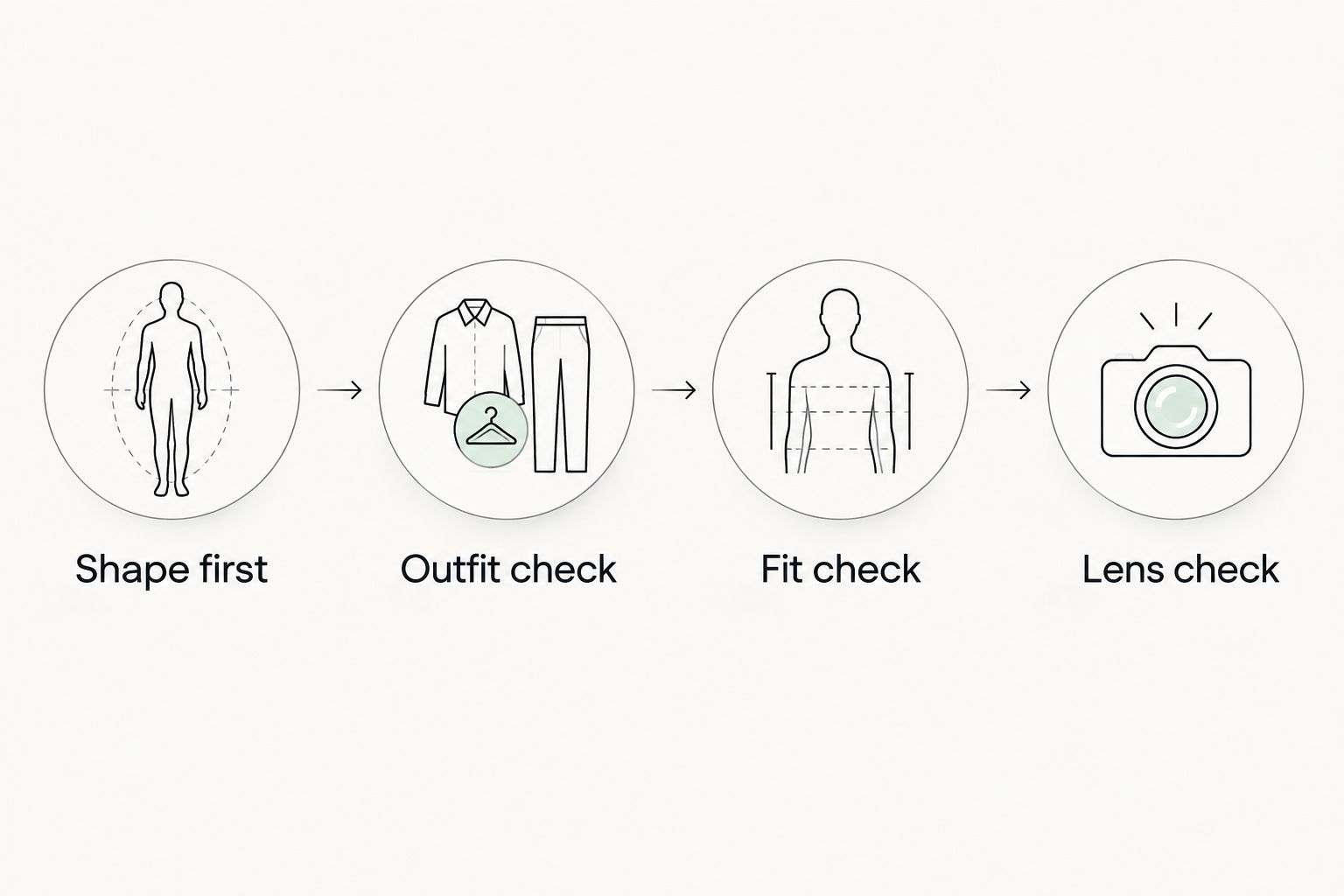 Four checks for choosing sunglasses: shape, outfit, fit and lenses