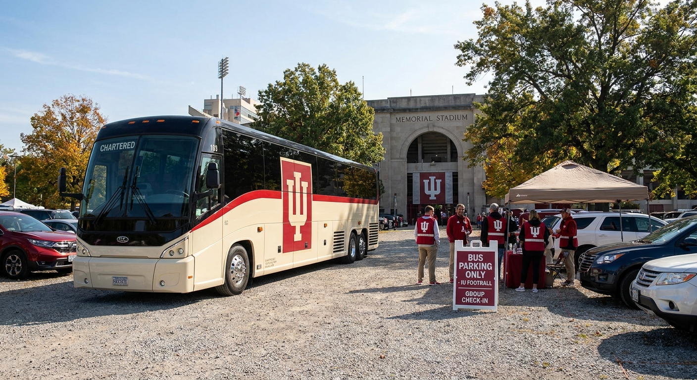 How to arrange group parking for an IU football bus trip