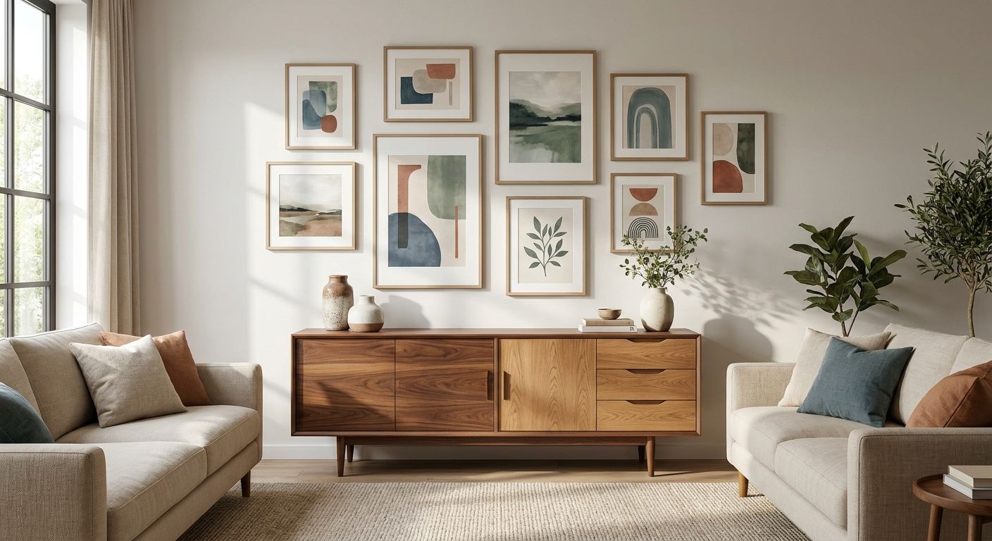 How to choose wall art that complements wood furniture tones