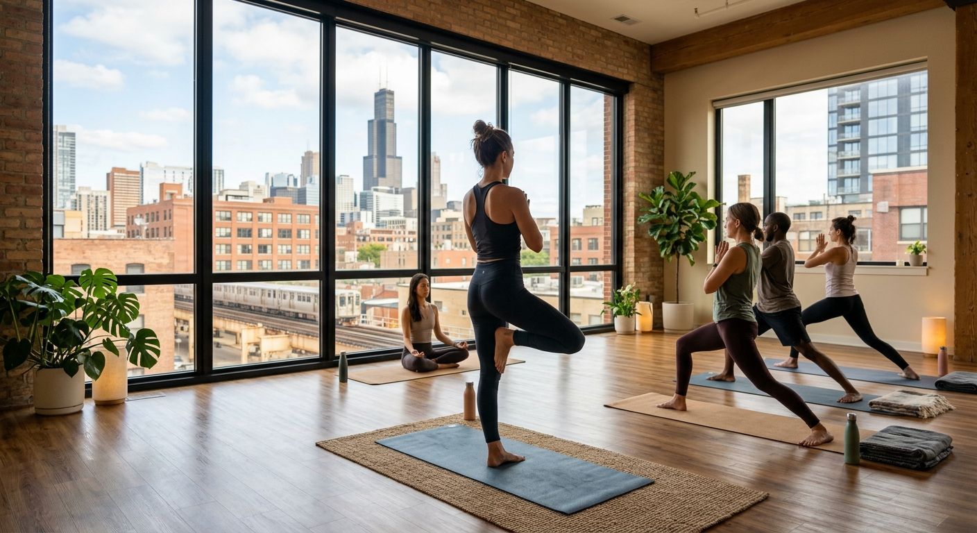 Apartments with yoga and meditation studios in Fulton Market