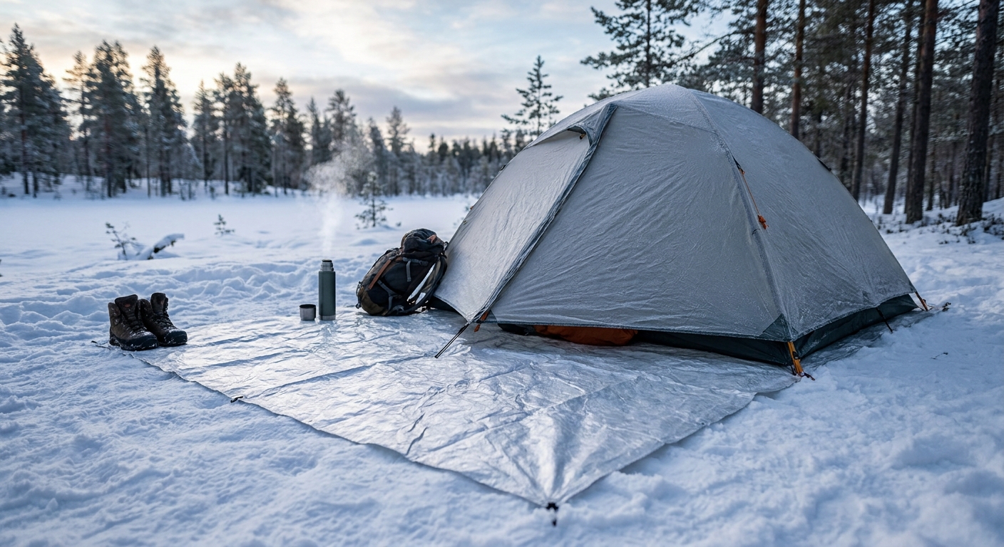 Tyvek tent underlay for winter camping