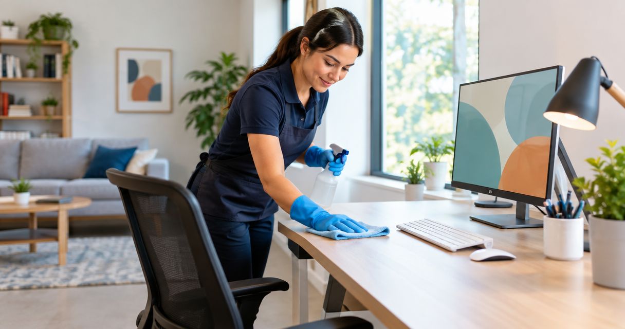 Can a house cleaning service work around a home office setup?
