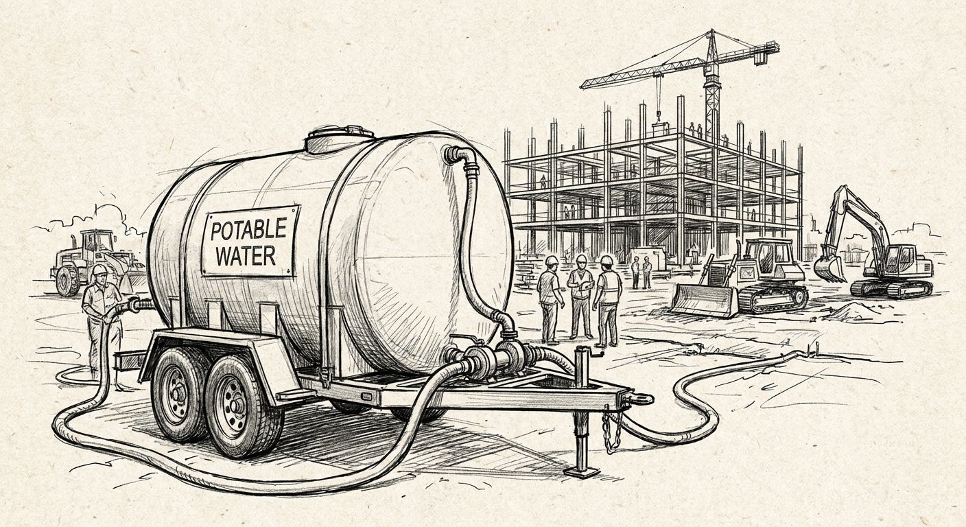 Potable water tank rental for construction sites
