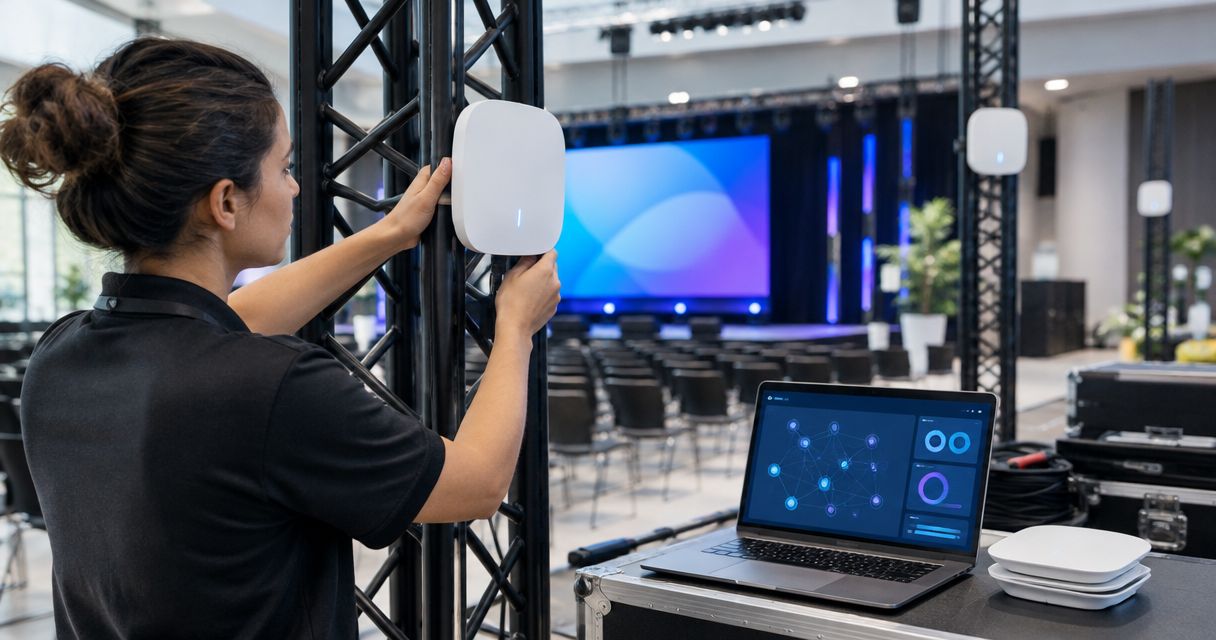 How long does it take to deploy a mesh network at an event?