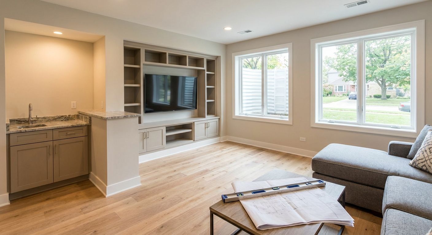 Basement remodeling in Urbandale, Iowa