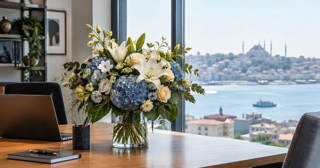 Best corporate flower arrangements for Istanbul offices 2026