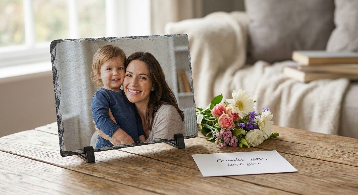 Slate photo keepsakes for Mother's Day