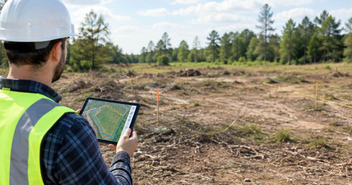Which boundaries and utilities should you mark for lot clearing?