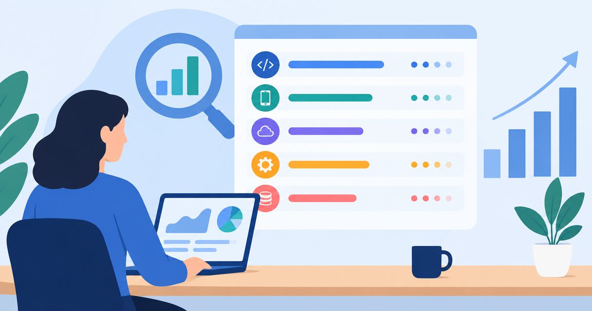 Average organic ranking position by service category 2026