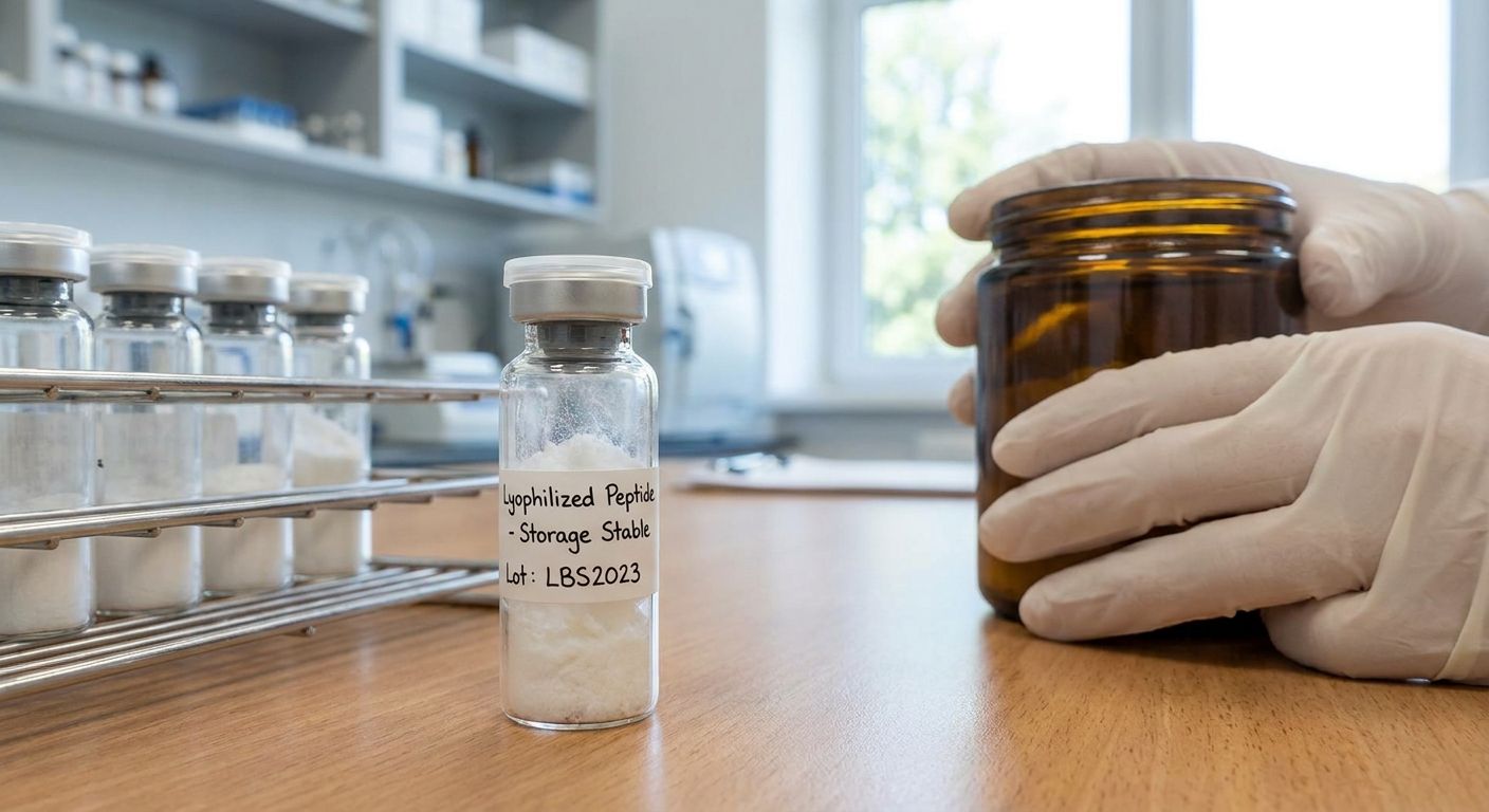 Lyophilized peptides for long-term laboratory storage