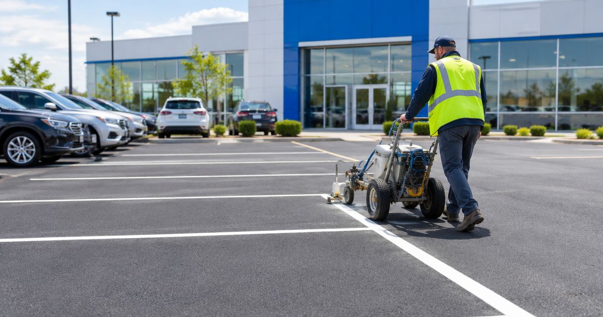 Best parking lot striping contractors for auto dealerships 2026