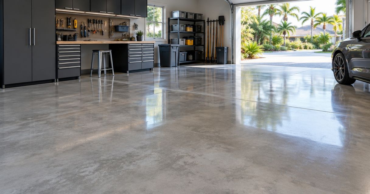Best concrete slab finishes for Florida garages and shops 2026