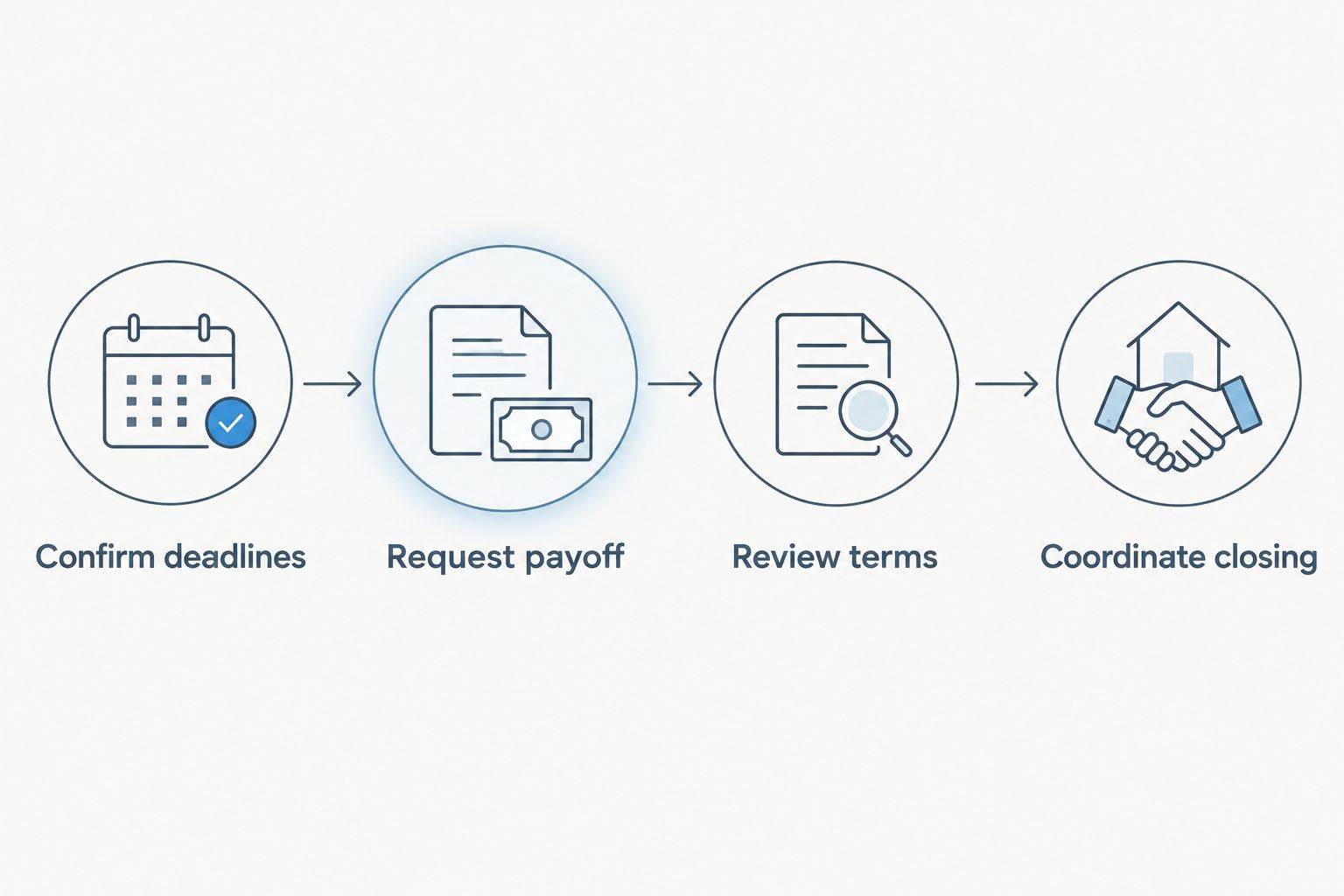 Four steps for checking foreclosure deadlines, payoff, contract terms, and closing readiness