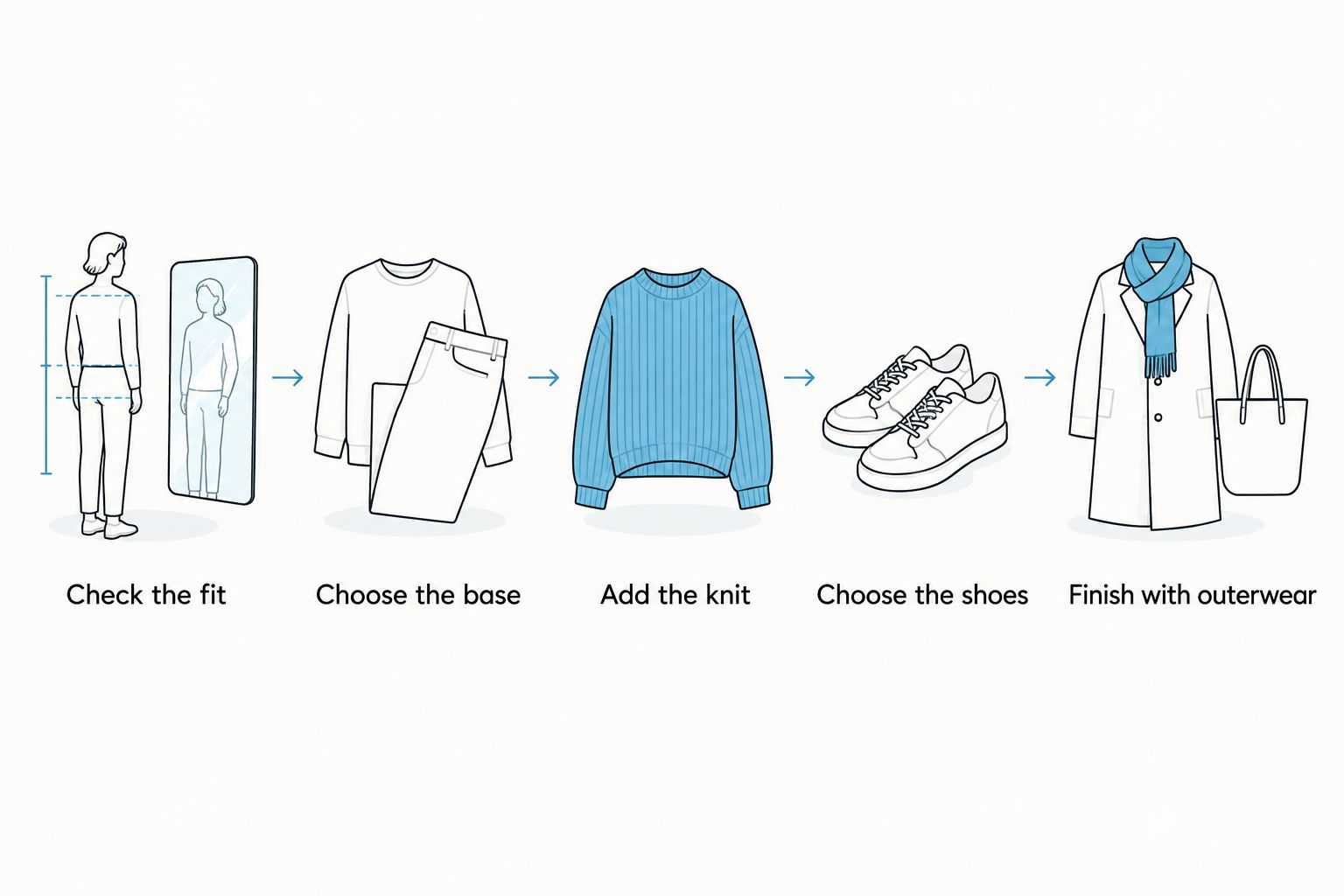 Five steps for building a fall outfit around a denim dress