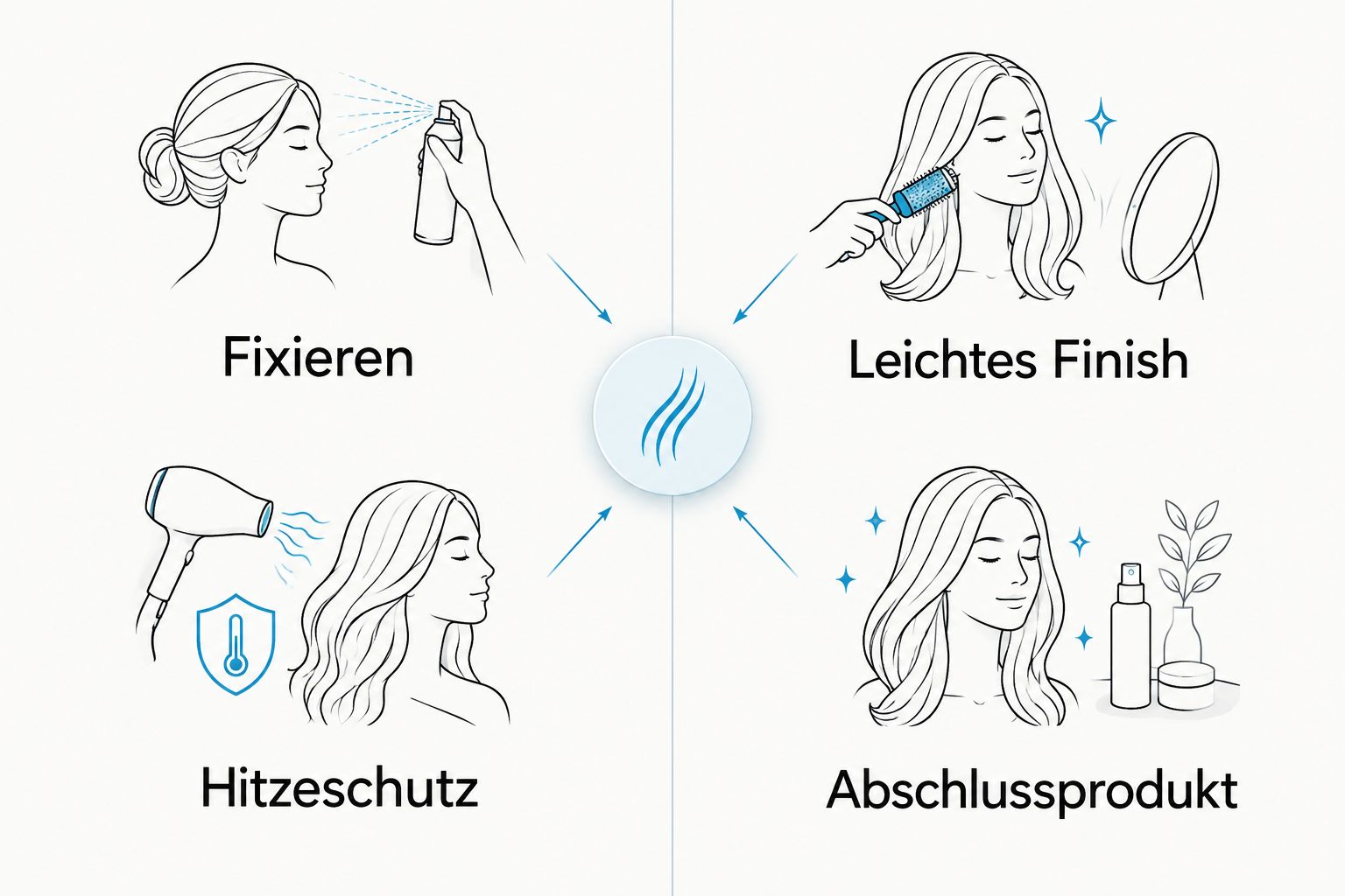 Vergleich zwischen Fixieren mit Hitzeschutz und einem leichten Abschlussprodukt