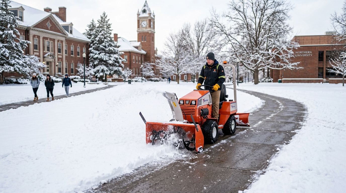 Sidewalk clearing for college campuses: complete 2026 guide