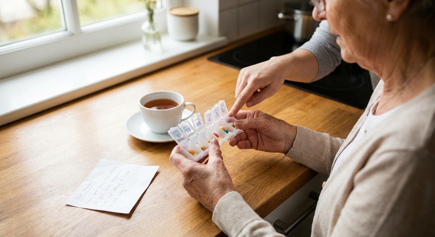 Medication reminders for elderly parents living at home