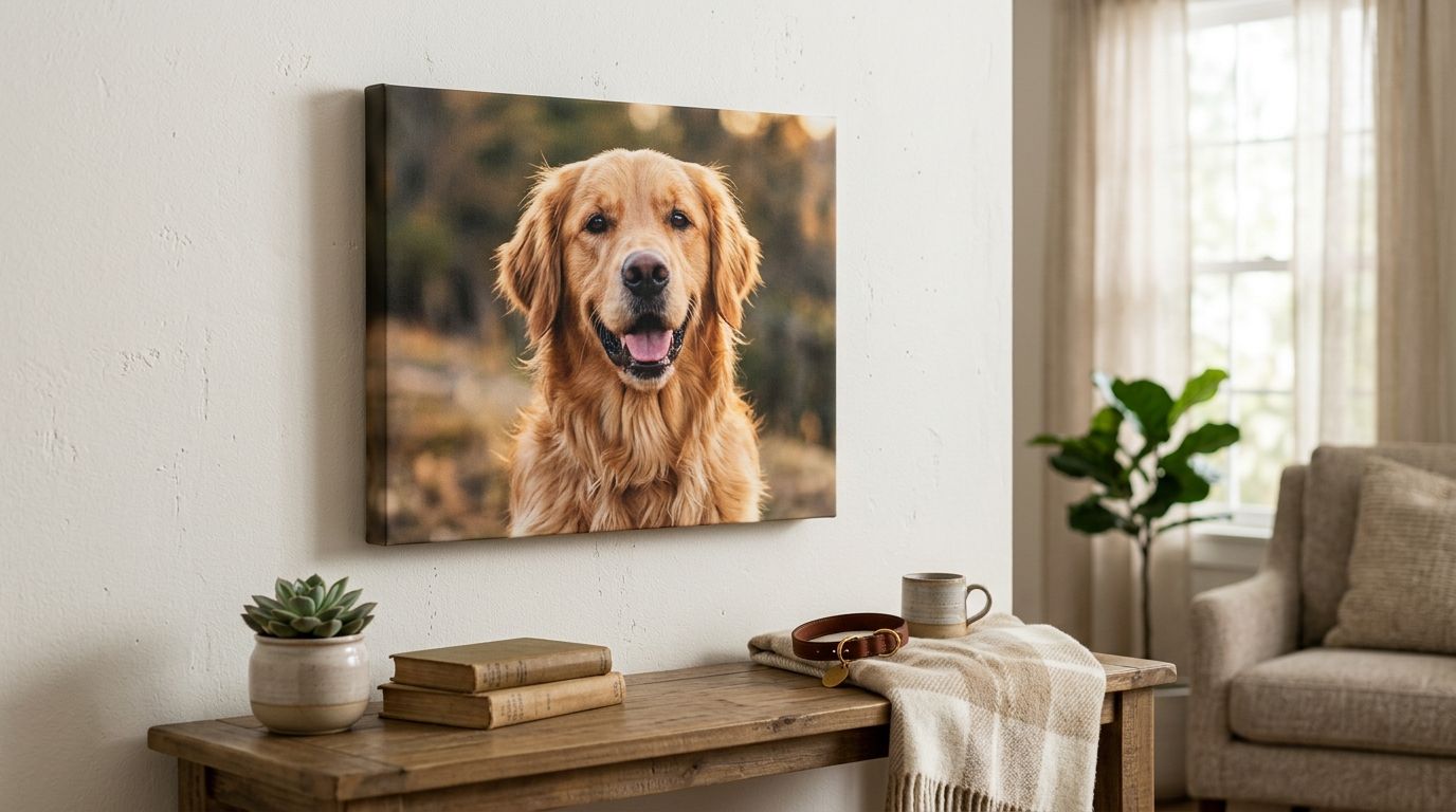 Custom pet portrait canvas prints from your photos
