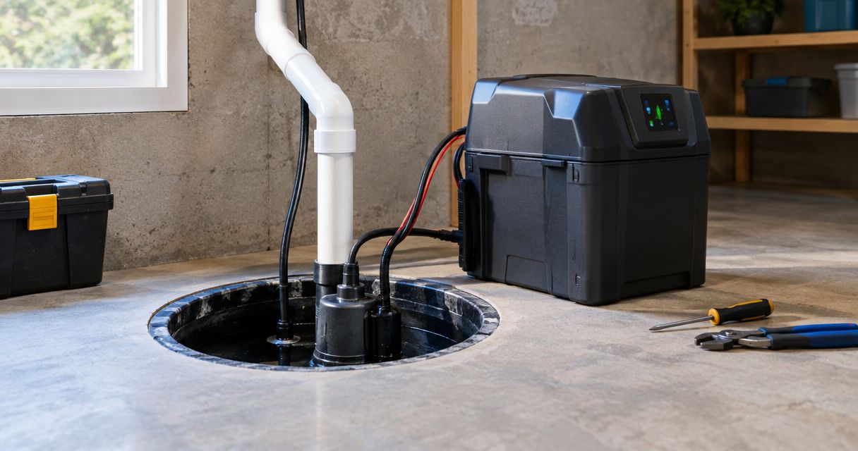 How to connect a sump pump to a battery backup system