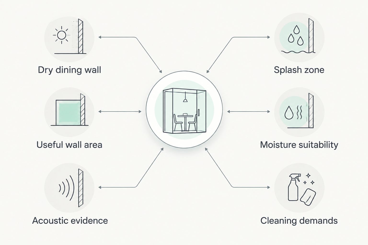 Comparison of dry dining-wall checks and splash-zone checks