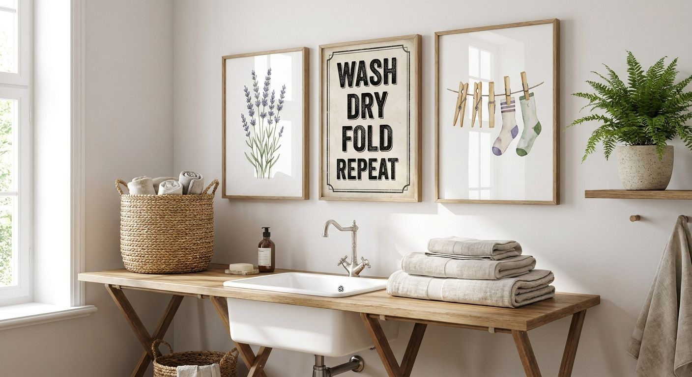 Wall art for laundry rooms