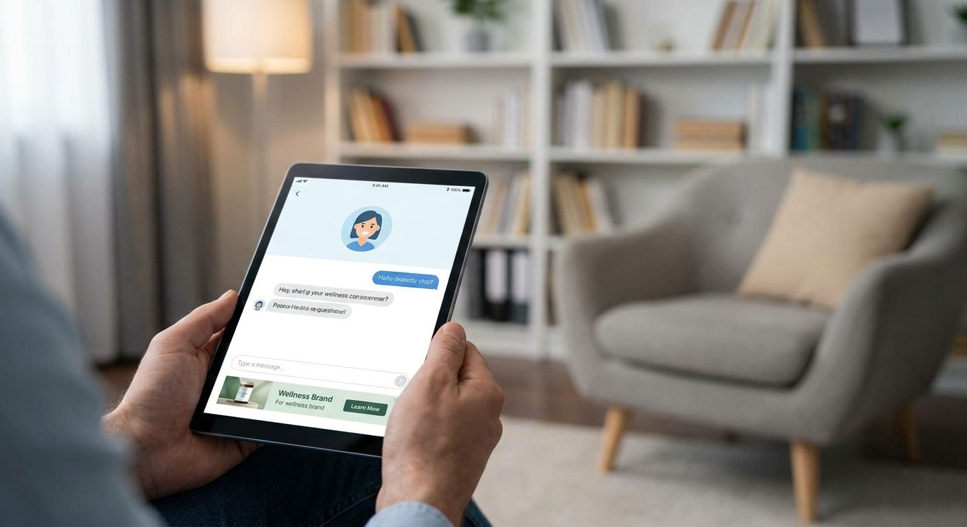 Ad monetization for AI mental health support assistants