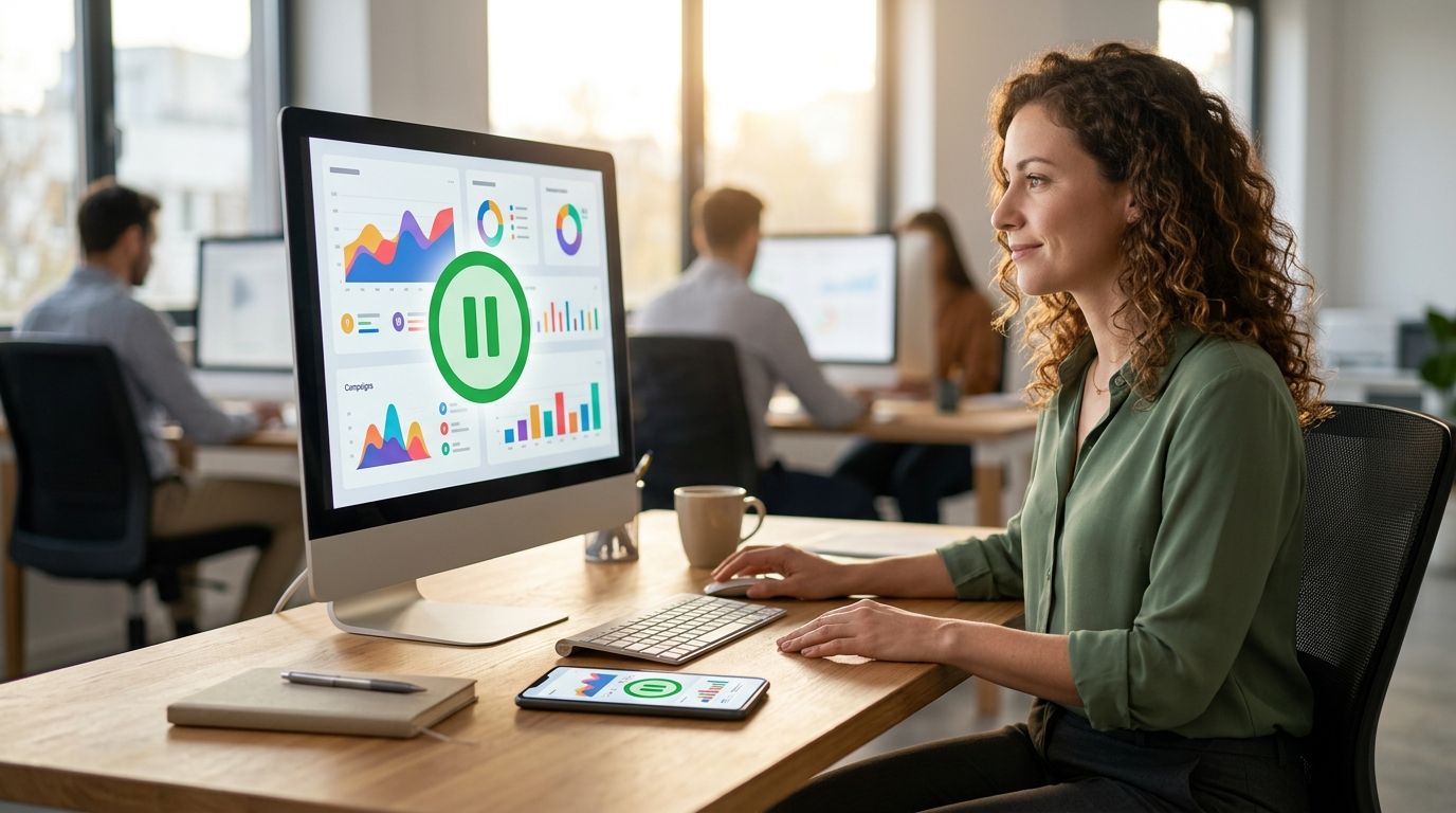 Automatically pause an ad campaign when advertiser budget runs out