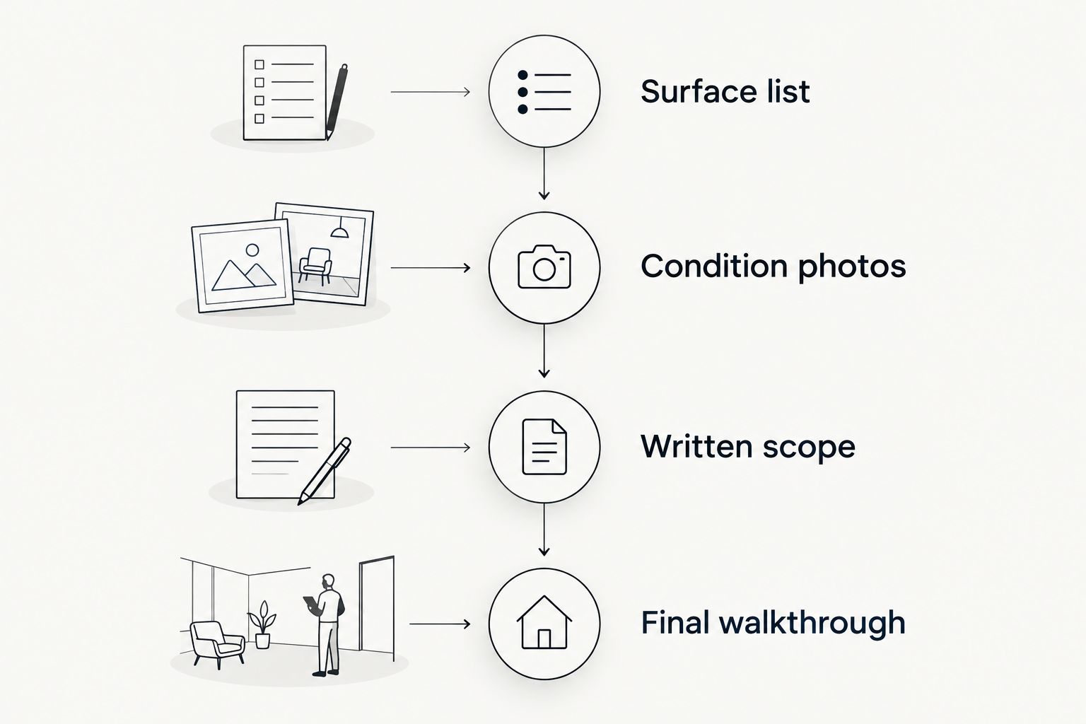 Four stages for defining and checking an exterior cleaning job