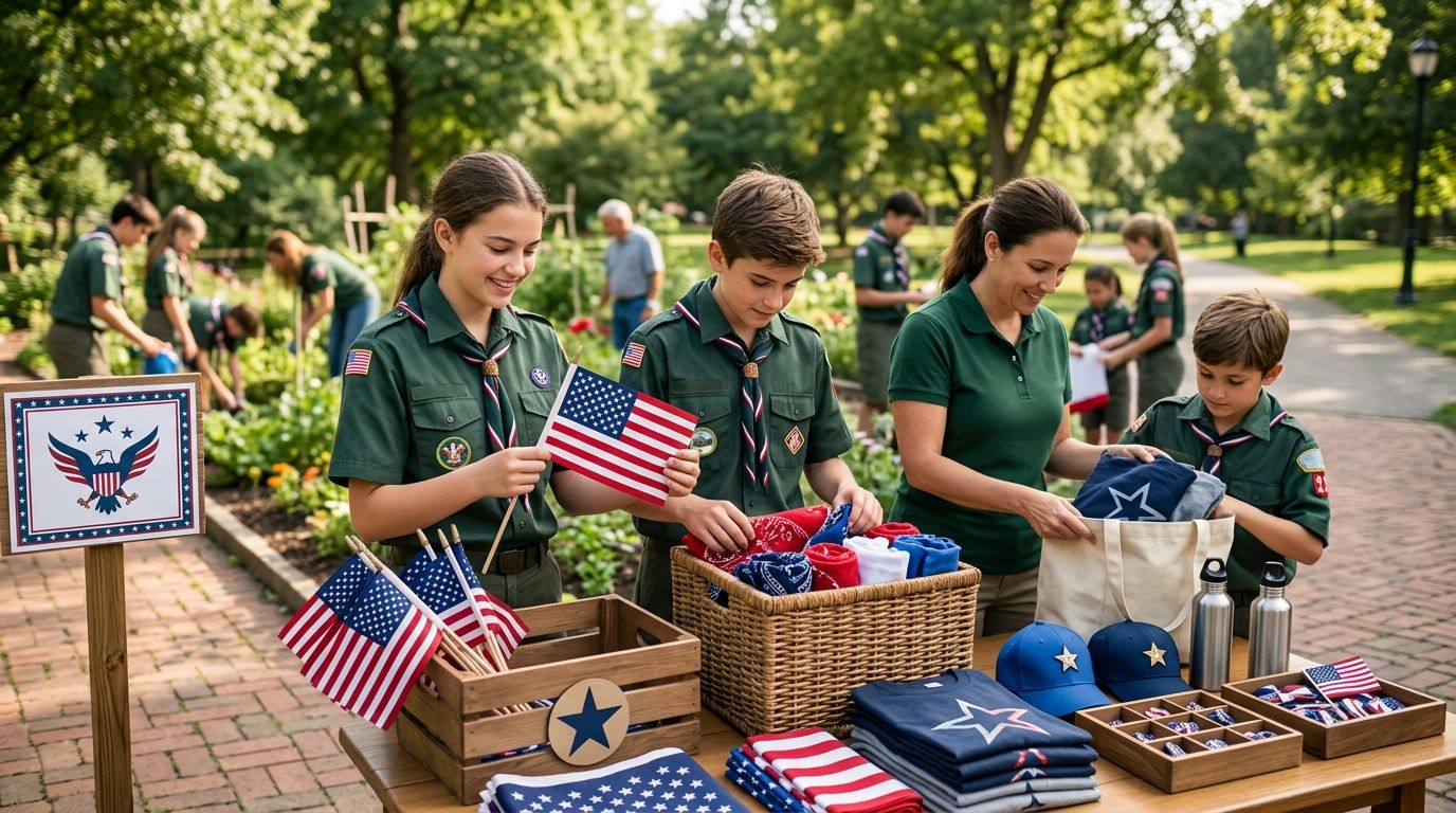 Patriotic gear for Scout troops and community service events