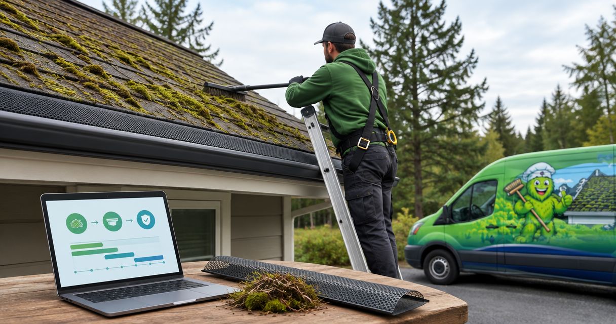 How to connect roof moss removal to your gutter guard installation timeline