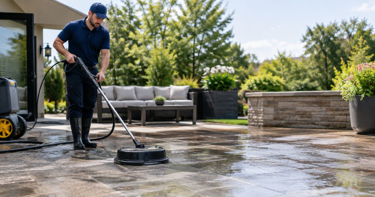 What should professional patio cleaning services include?