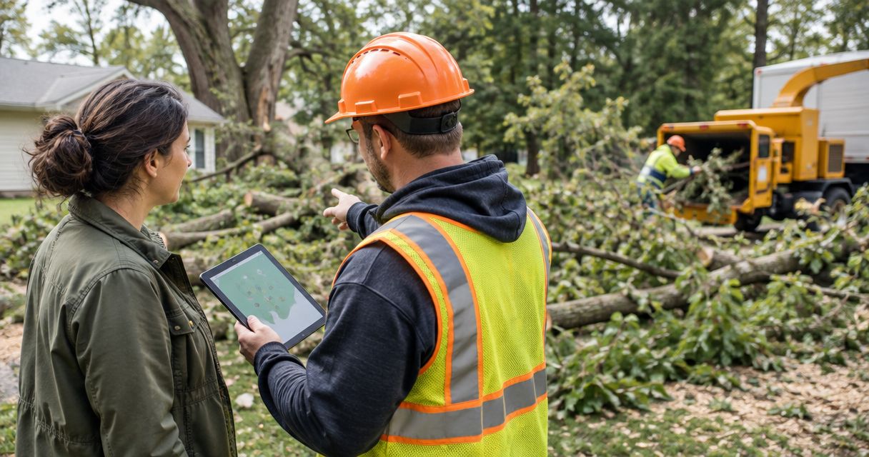What information does a tree debris removal crew need?