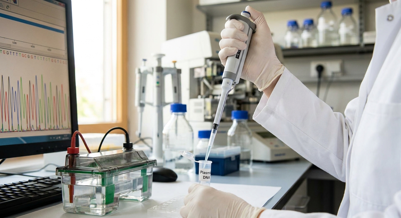 Sanger sequencing for plasmid confirmation