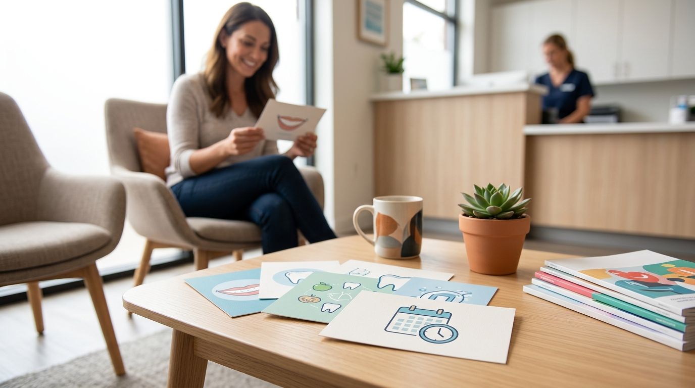 Postcards for dental practice recall campaigns